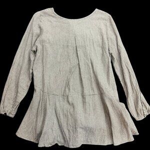 Women’s Beige Checkered Long Sleeve Blouse